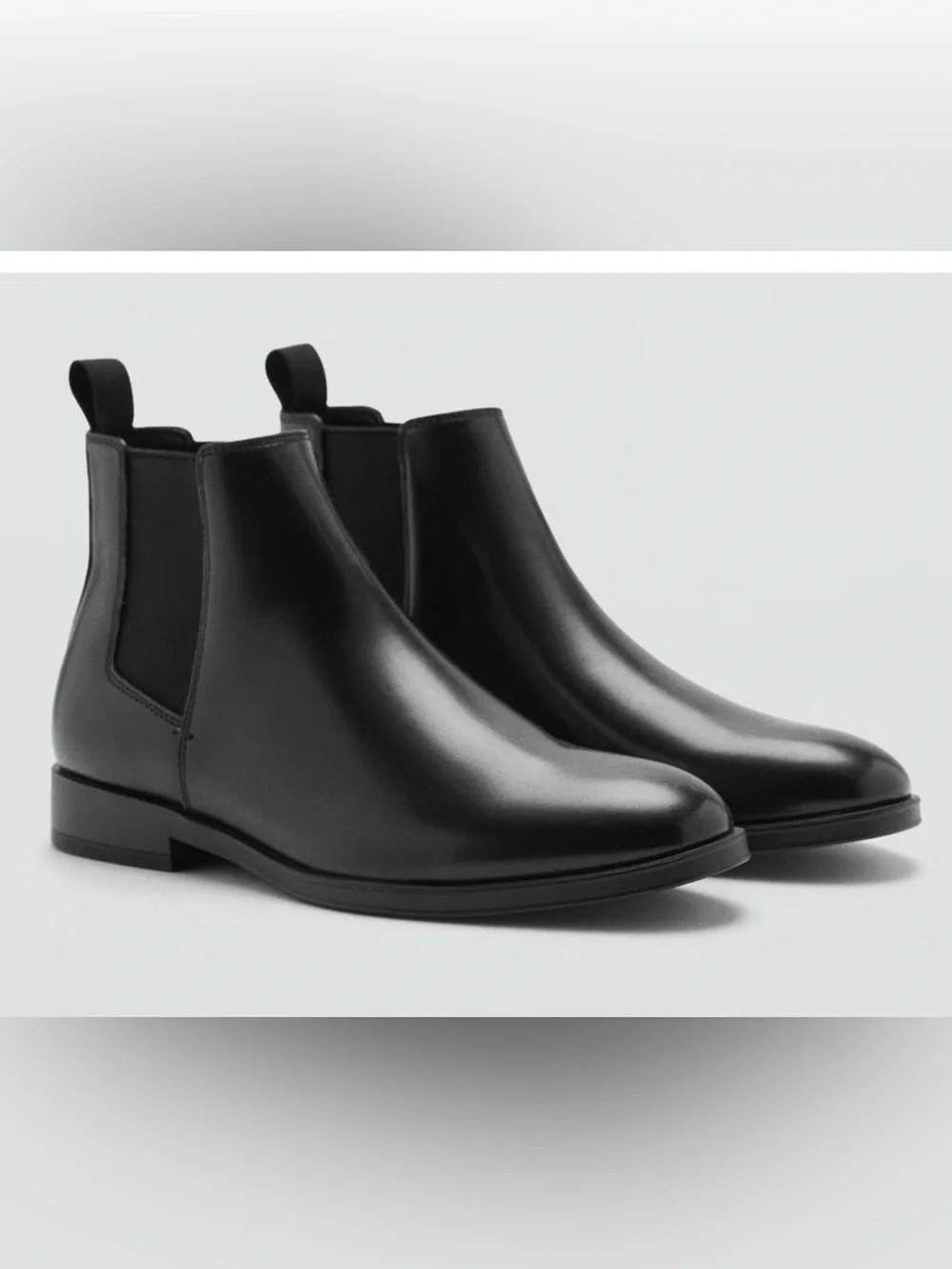 NEW MANGO MNG MEN'S BLACK FAUX LEATHER CHELSEA ANKLE BOOTS SZ 39 US 7